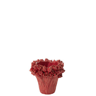 J-Line Vaas Ambrosia Keramiek Rood Klein