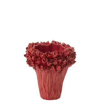J-Line Vaas Ambrosia Keramiek Rood Medium