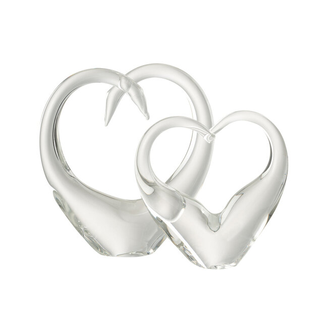 J-Line Papiergewicht Hart Glas Transparant Groot