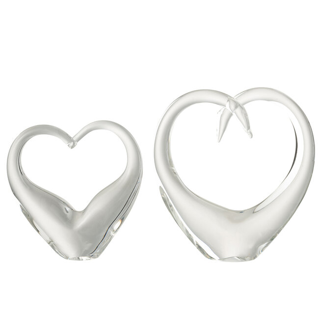 J-Line Papiergewicht Hart Glas Transparant Groot