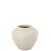 J-Line Bloempot Antiek Rond Cement Wit