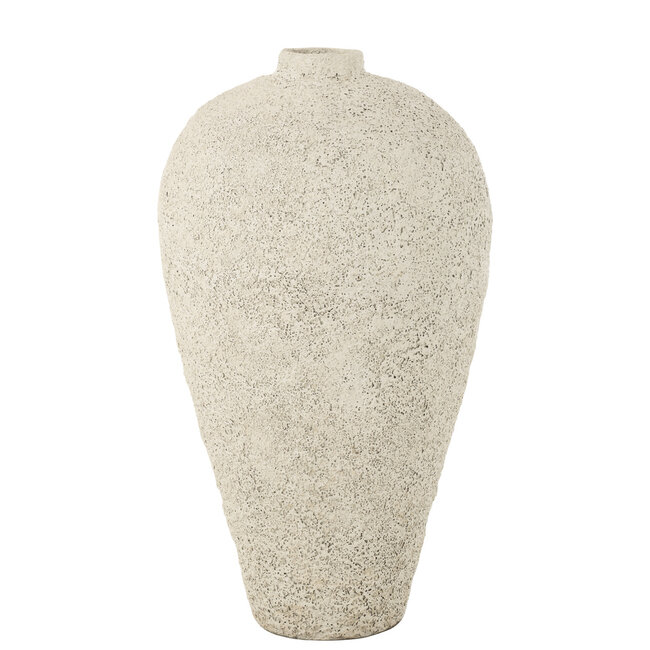 J-Line Vaas Pot Antiek Cement Wit