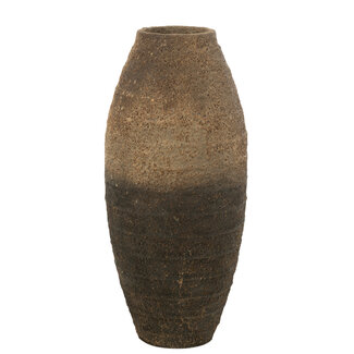 J-Line Vaas Antiek Cement Bruin/Zwart Groot