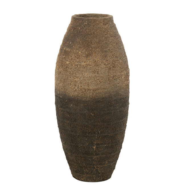 J-Line Vaas Antiek Cement Bruin/Zwart Groot