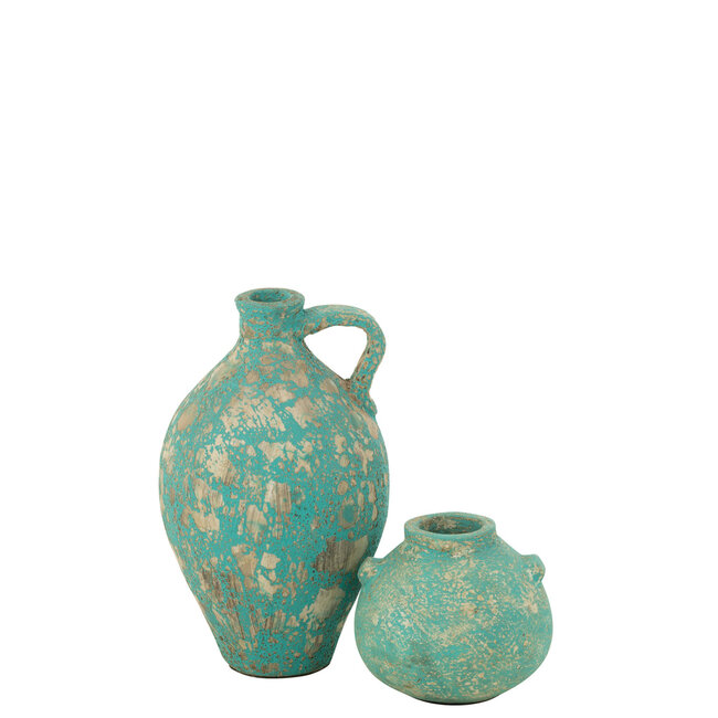 J-Line Vaas Karaf Antiek Klei/Cement Azur