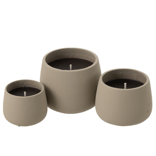 J-Line Buitenkaars Cyra Cement Grijs Groot - 48 Uur