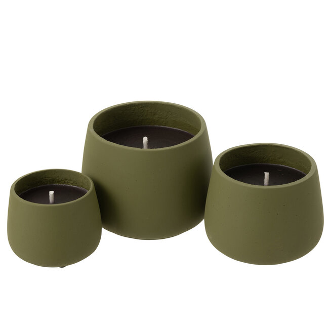 J-Line Buitenkaars Cyra Cement Groen Groot - 48 Uur