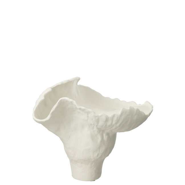 J-Line Vaas Corolla Breed Keramiek Wit