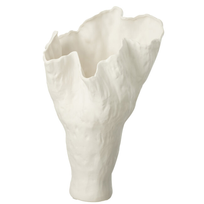 J-Line Vaas Corolla Smal Keramiek Wit