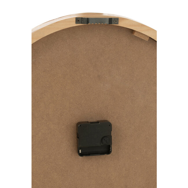 J-Line Wandklok Hout/Mdf Wit/Natuurlijk Klein