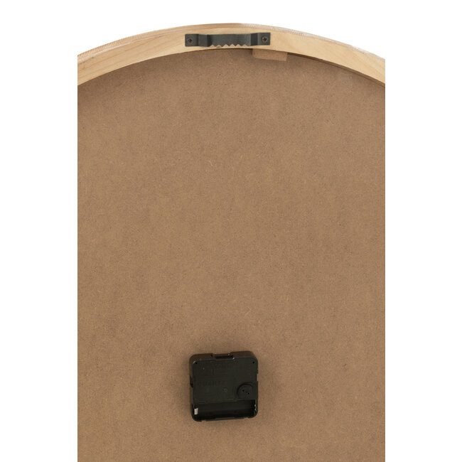 J-Line Wandklok Hout/Mdf Wit/Natuurlijk Groot