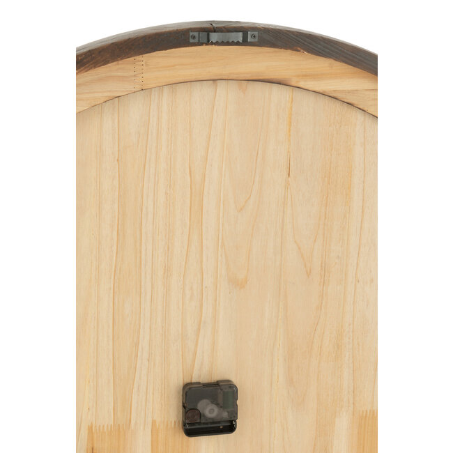 J-Line Wandklok Grand Hotel Mdf Donker Natuurlijk Groot