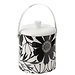 J-Line Ijsemmer Bloemenpatroon Mangohout Zwart/Wit