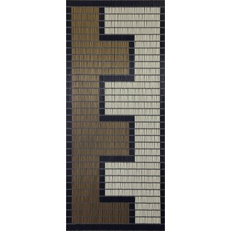 Sun Arts Vliegengordijn rits creme- goud - zwart 100x232 cm