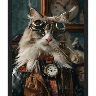 Katten in houten lijst