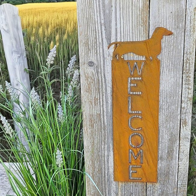 Dream-Garden Decoratie bord kortharige teckel 50x18cm