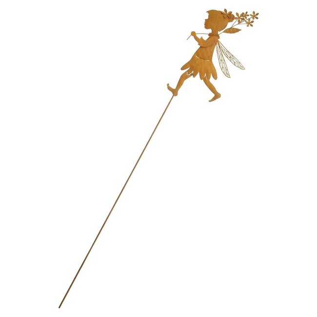 Dream-Living Tuinsteker Fee roest metaal met bloemen 18x89 cm