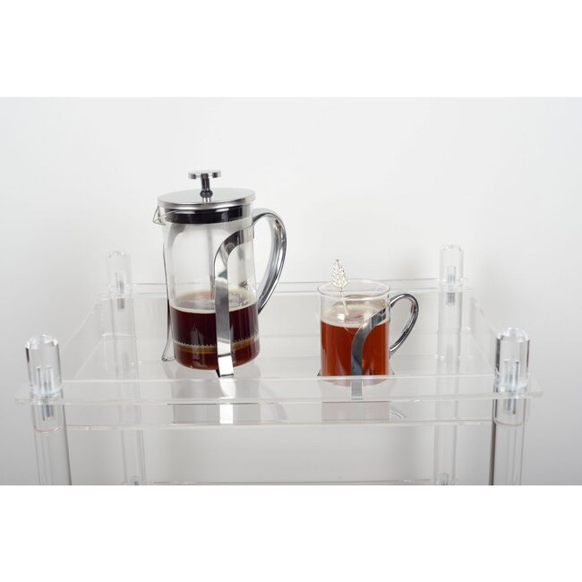 Aulicia Set van zilverkleurige 6 theelepels blad motief