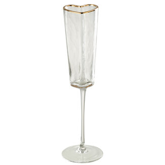 J-Line Champagneglas Hartglas Goud/Transparant