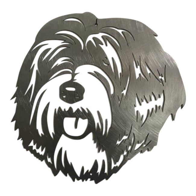 Siermetaal Wanddecoratie metaal Tibetaanse Terriër | 32.2 cm x 32.3 cm