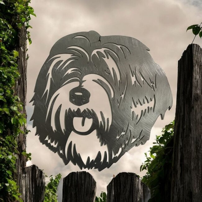 Siermetaal Wanddecoratie metaal Tibetaanse Terriër | 32.2 cm x 32.3 cm