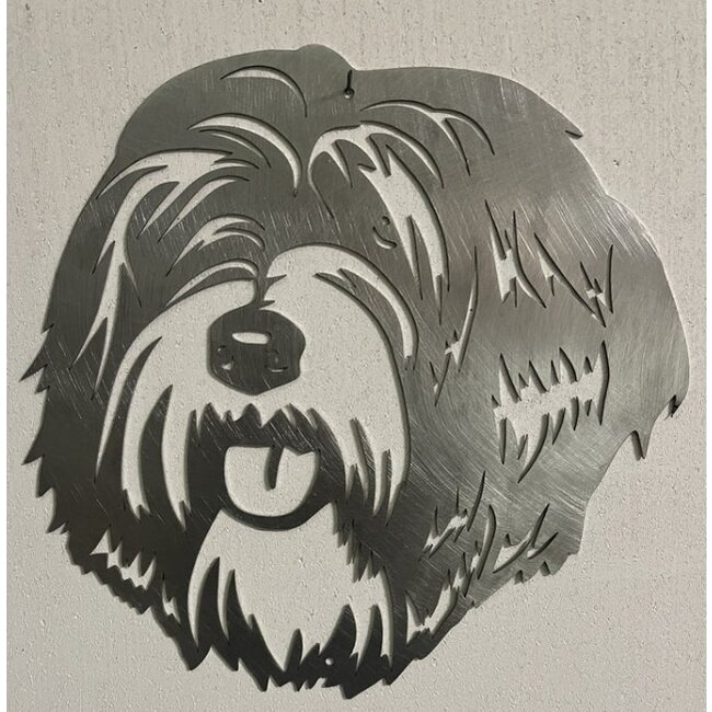 Siermetaal Wanddecoratie metaal Tibetaanse Terriër | 32.2 cm x 32.3 cm