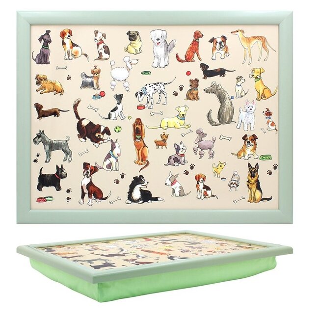 Lesser & Pavey Schootkussen laptray hondenprint 44x33x6cm