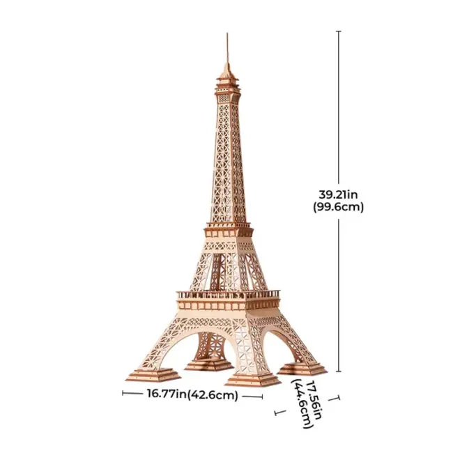 DIY Creations 3D Houten Puzzel Eiffeltoren PLUS, Robotime, TGC02, 42,6x44,6x99,6cm