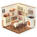 DIY Creations DIY Huisje Super Creator Warm Dinning Room, Robotime, DW015B, 16,3x16,3x15,2cm
