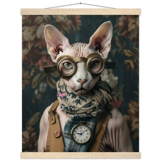 St Tropez Art Schoolposter van een vrouwelijke Sphynx kat
