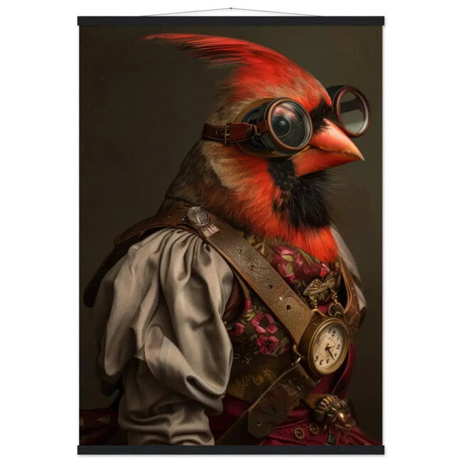 St Tropez Art Schoolposter van een kardinaal vogel