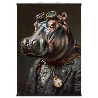 St Tropez Art Schoolposter van een Hippopotamus