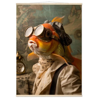St Tropez Art Schoolposter van een goudvis