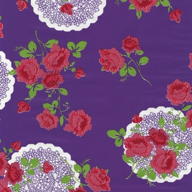 2Lif Flower&Ornament Zelfklevende Folie Mini rol paars 45cmx2mtr