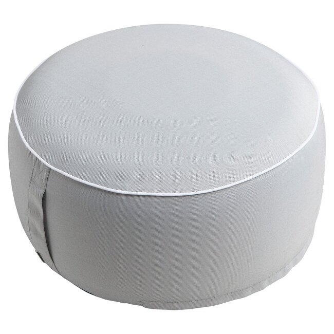 2Lif St. Maxime  opblaasbare buiten poef 55cm licht grijs rond x 25 cm hoog