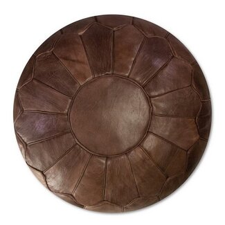 Poufs & Pillows Leather Pouffe - Chocolate Brown (XL)