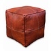 Poufs & Pillows Leren poef - honingbruin (modern vierkant)