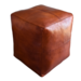 Poufs & Pillows Leren poef - honingbruin (vierkant - XL) - gevuld geleverd