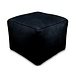 Poufs & Pillows Leren vierkante poef - zwart - gevuld geleverd