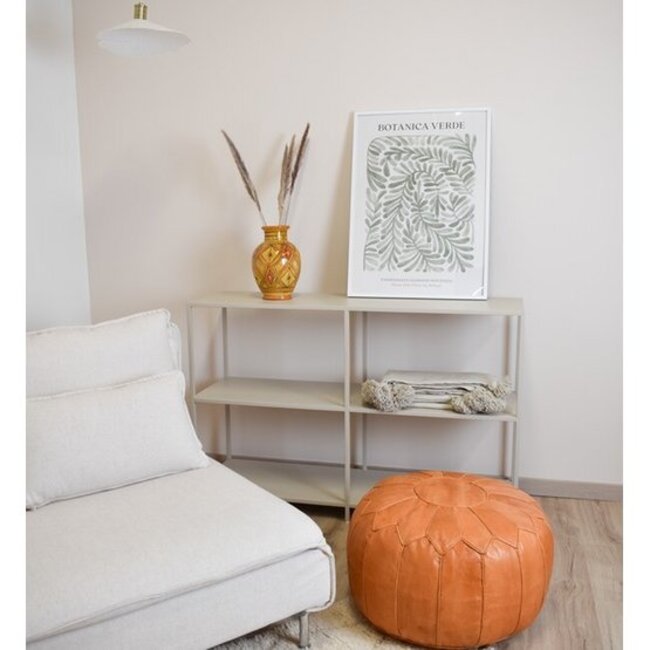 Poufs & Pillows Lederen Pouffe - Sand Brown (XL)