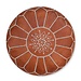 Poufs & Pillows Handgemaakte lederen poef - Terra Brown 55x35cm