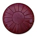 Poufs & Pillows Handgemaakte lederen poef - volledige bordeaux 55x35cm