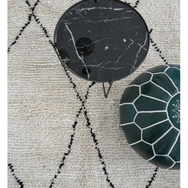 Poufs & Pillows Handgemaakte lederen poef - groen 55x35cm