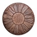 Poufs & Pillows Handgemaakte lederen poef - vol bruin 55x35cm