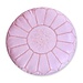 Poufs & Pillows Handgemaakte lederen poef - roze 55x35cm