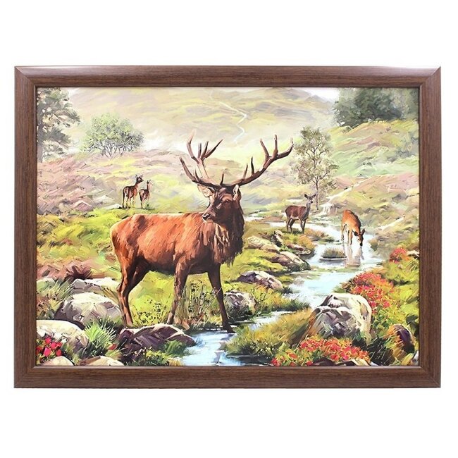 Lesser & Pavey Schootkussen laptray rustiek boslandschap en herten 43 x 33 x 6 cm