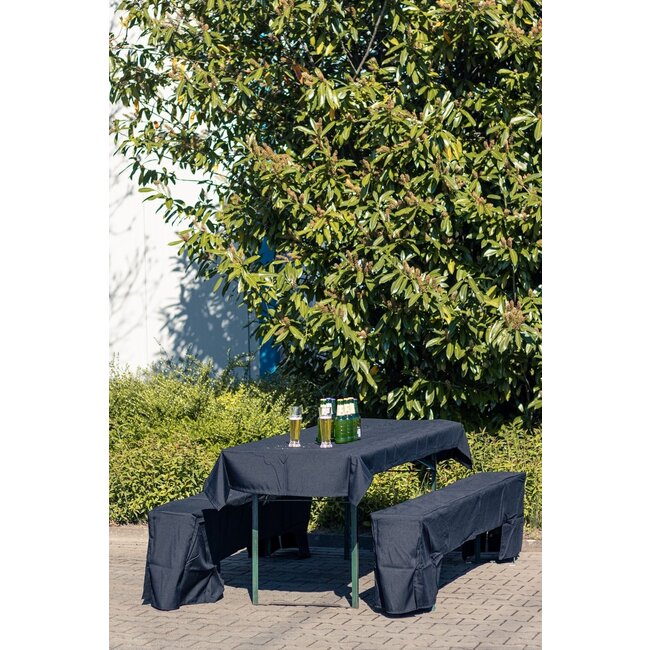 2Lif Bier tafelset textiel zwart 9350 1st 100x260cm/ 2st 220x25x45cm