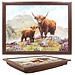 Lesser & Pavey Schootkussen laptray  schotse hooglander met kalf  43 x 33 x 6.5 cm