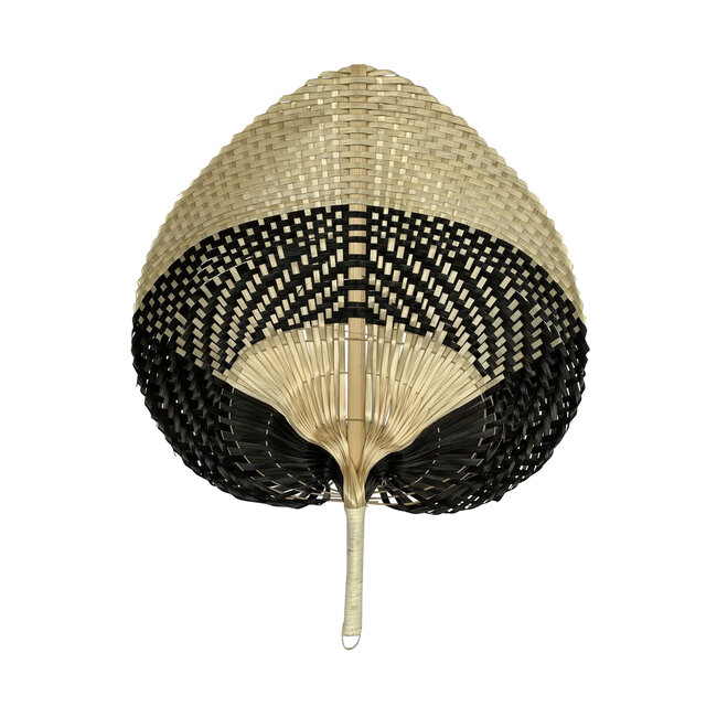 Mars & More bamboe waaier blok zwart/naturel 40cm*
