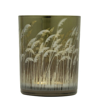 Mars & More windlicht palmgras goud medium 12cm